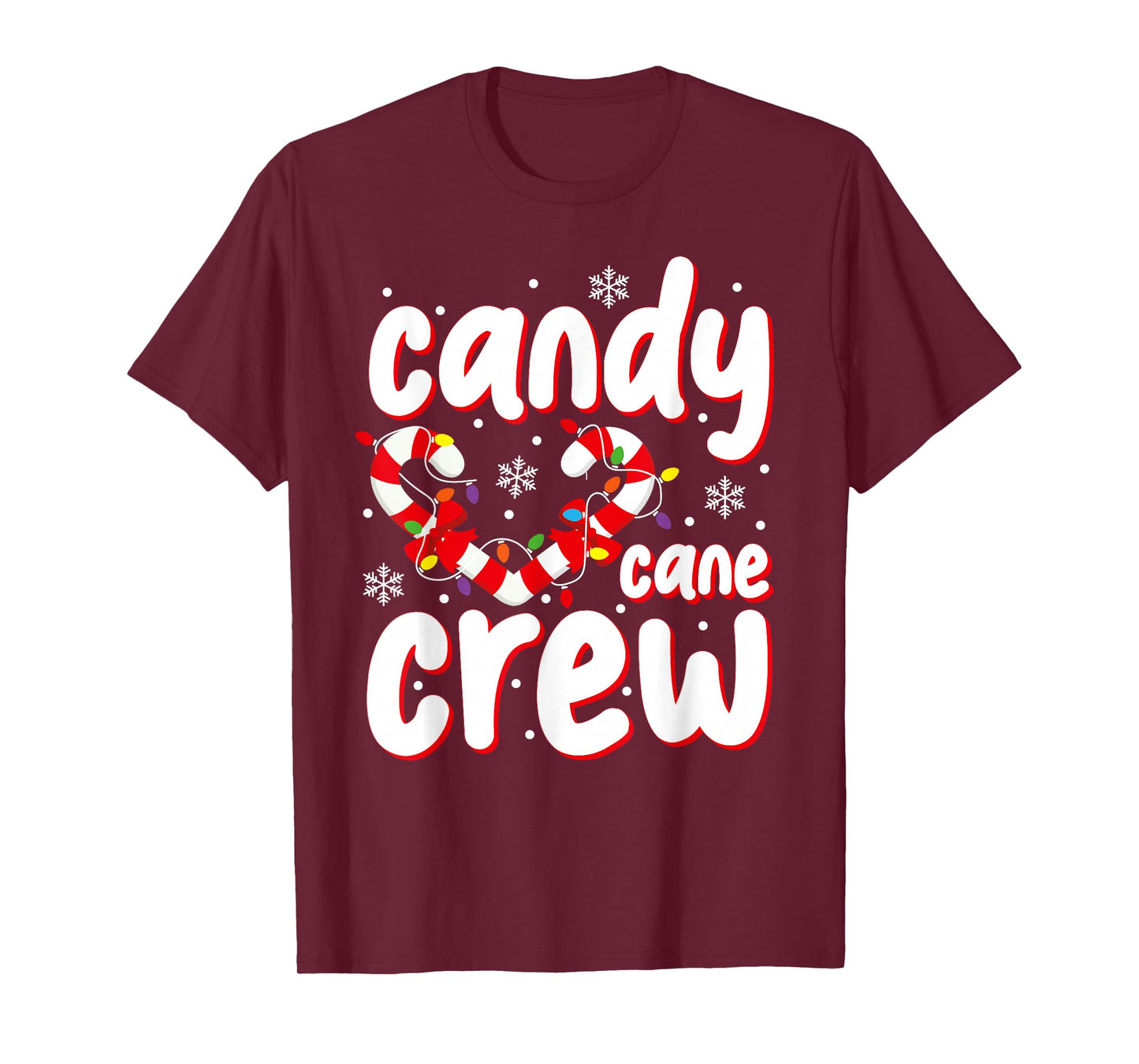 Christmas Candy Cane Crew Santa Xmas Kids Toddler Women Men T-Shirt