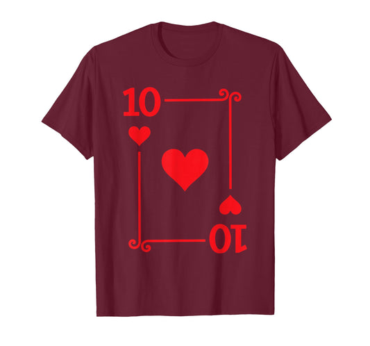 Playing Cards Costume - 10 Hearts Card - Ten Card T-Shirt