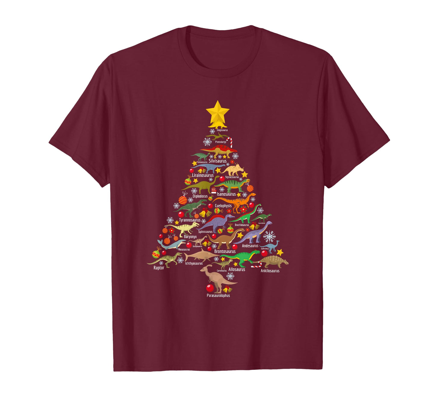 Dinosaur Christmas Tree Dino TRex Paleontologist Xmas Men T-Shirt