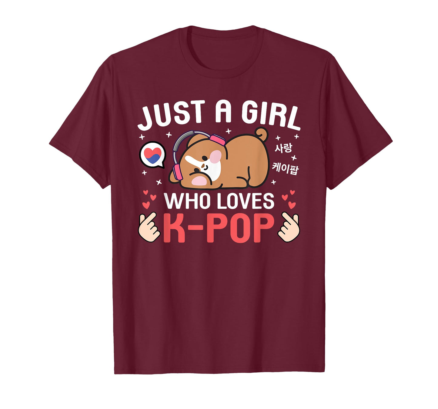 Cute Dog Kawaii Dog Korean Music Just A Girl Who Loves K-Pop T-Shirt