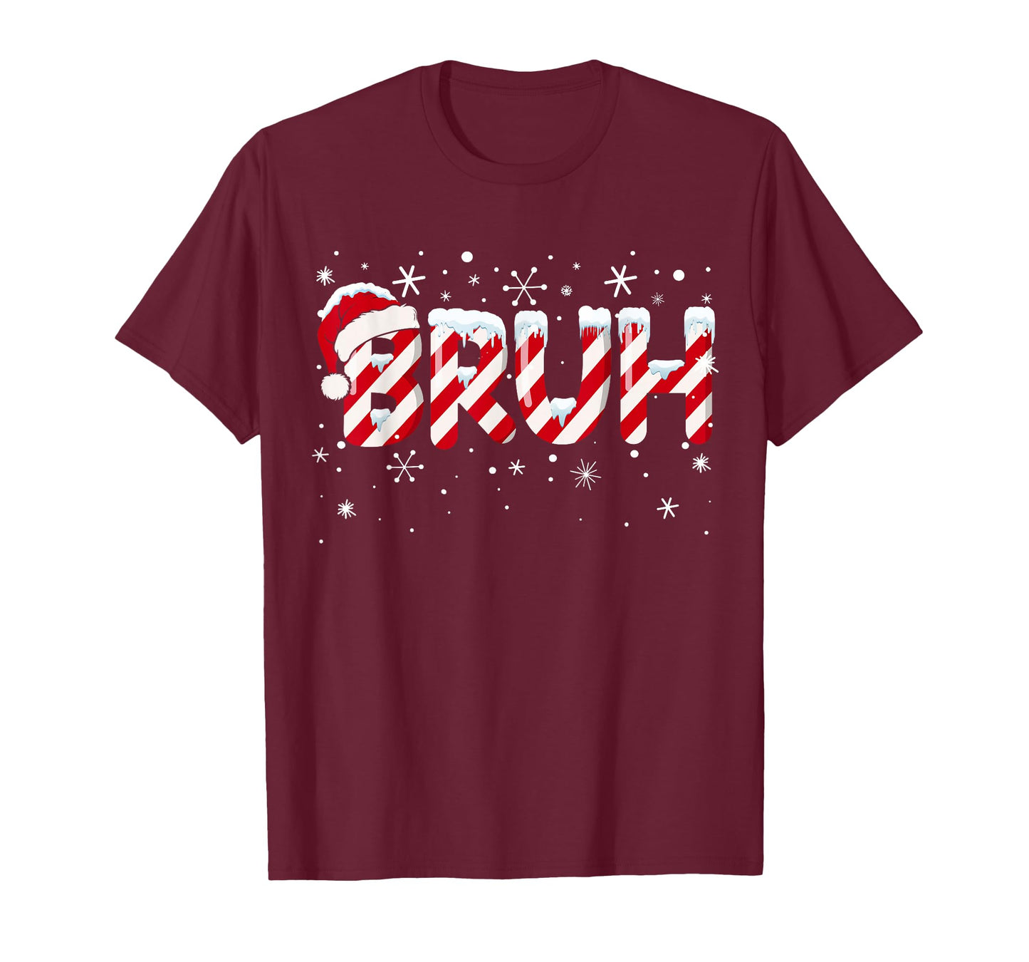 Bruh Christmas Candy Cane for Teen Boys Funny Xmas Bruh T-Shirt