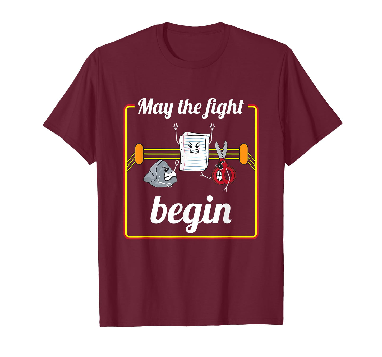 May The Fight Begin Cute Rock Paper Scissors T-Shirt