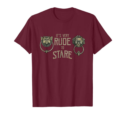 It's Very Rude to Stare Maze Door Knocker T-Shirt