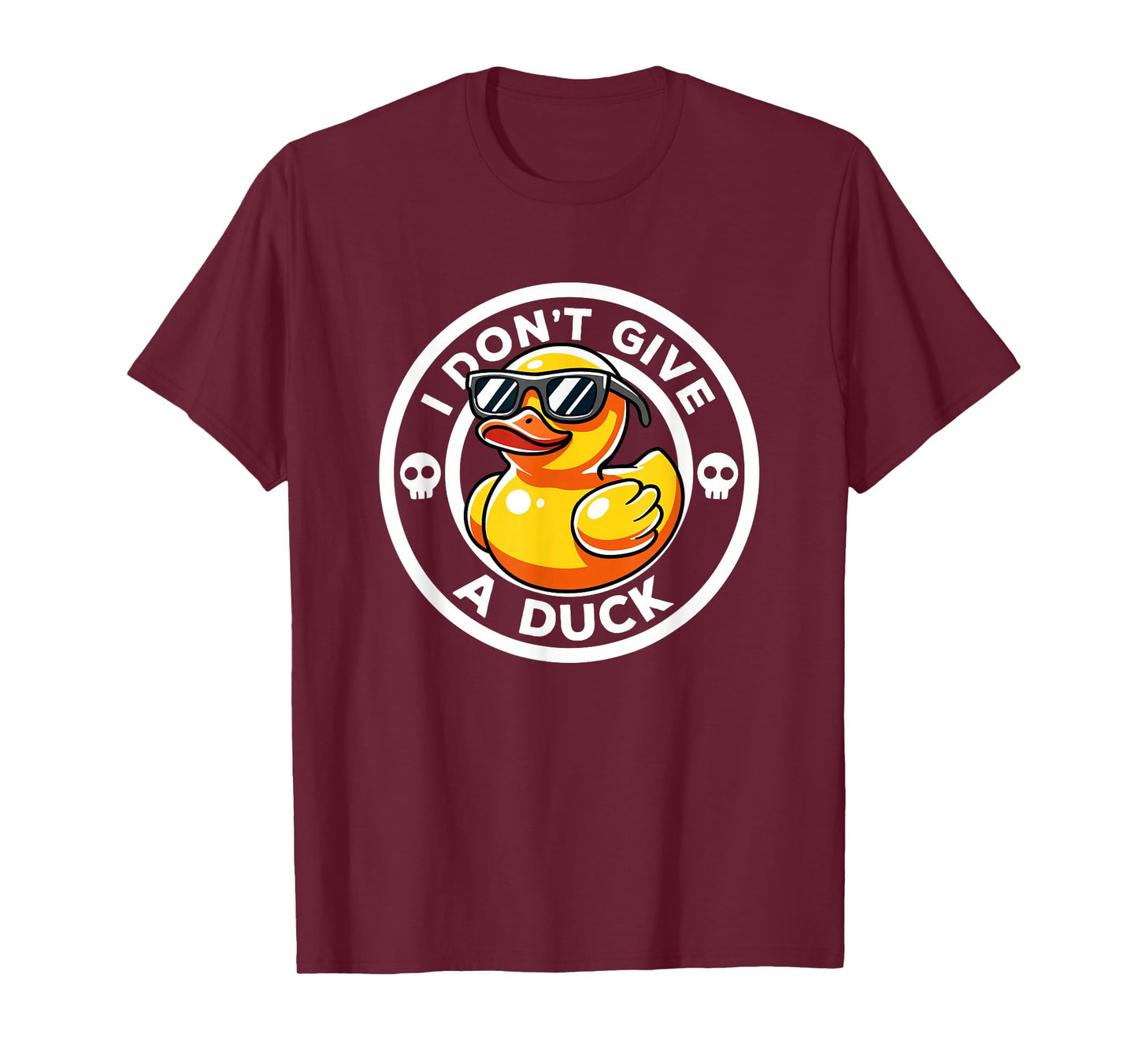 I Don't Give A Duck Irony And Sarcasm Yellow Duck Unisex-Adults T-Shirt, Black, Small, Short Sleeve, Humorous-Duck-Themed, Christmas, Winter