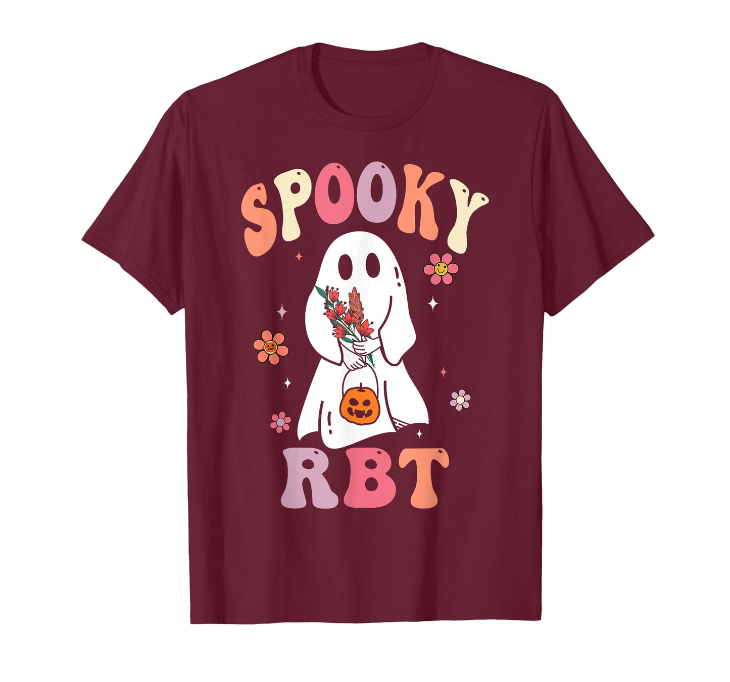 Retro Spooky Rbt Behavior Technician Halloween Rbt Therapist T-Shirt