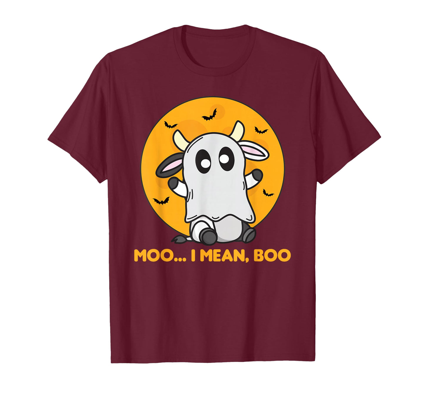 Cow Ghost Cute Kawaii Halloween Cows Moo I Mean Boo T-Shirt