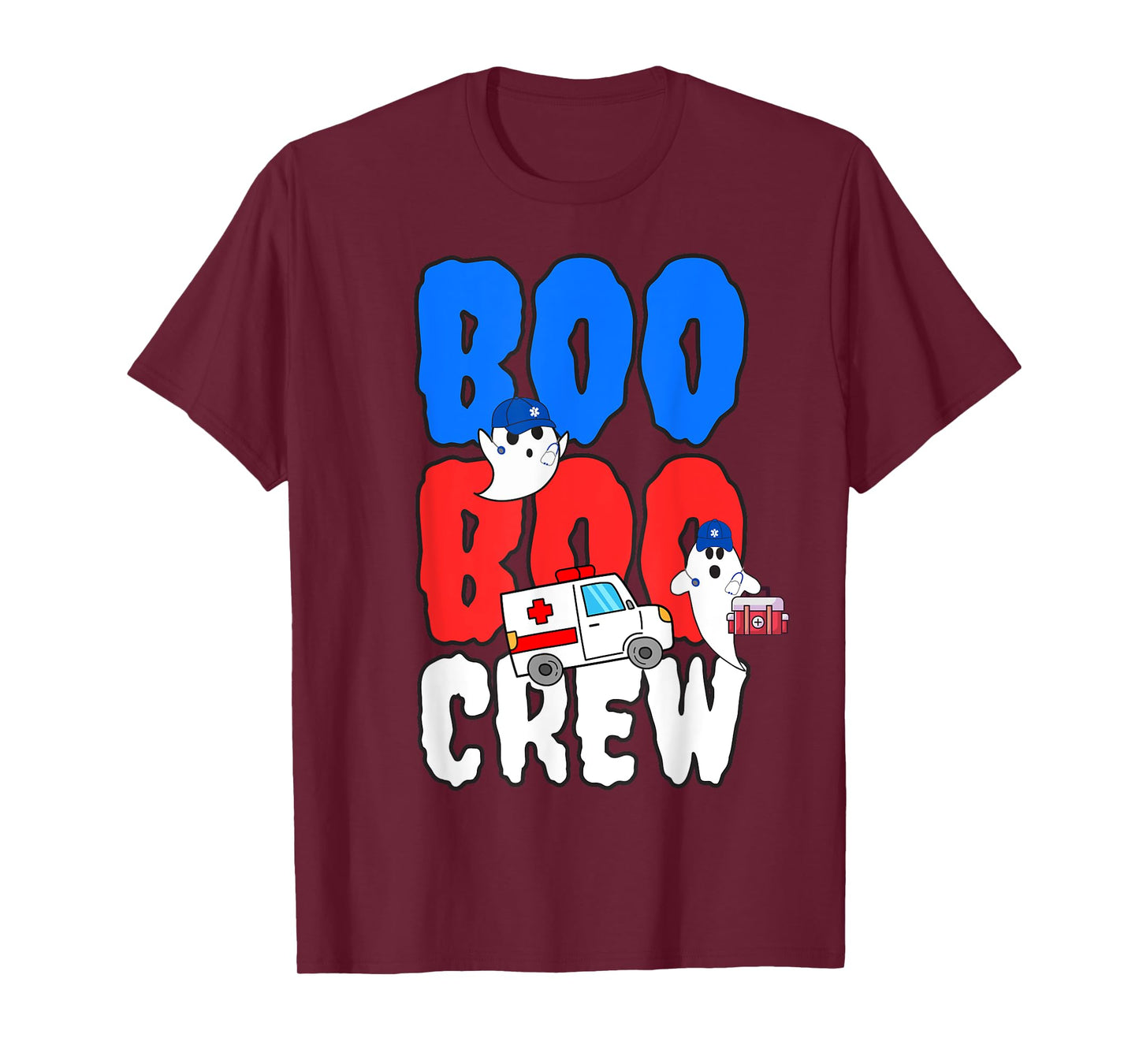 EMT Paramedic EMS Boo Boo Crew Ambulance Ghost Halloween T-Shirt
