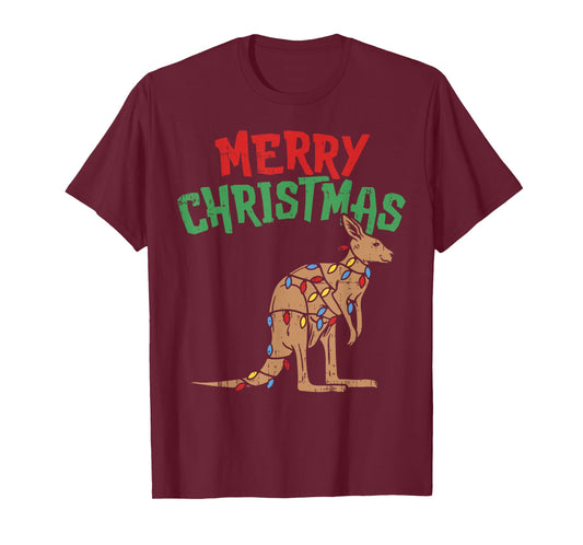 Merry Christmas Kangaroo Shirt Australian Australia Gift T-Shirt