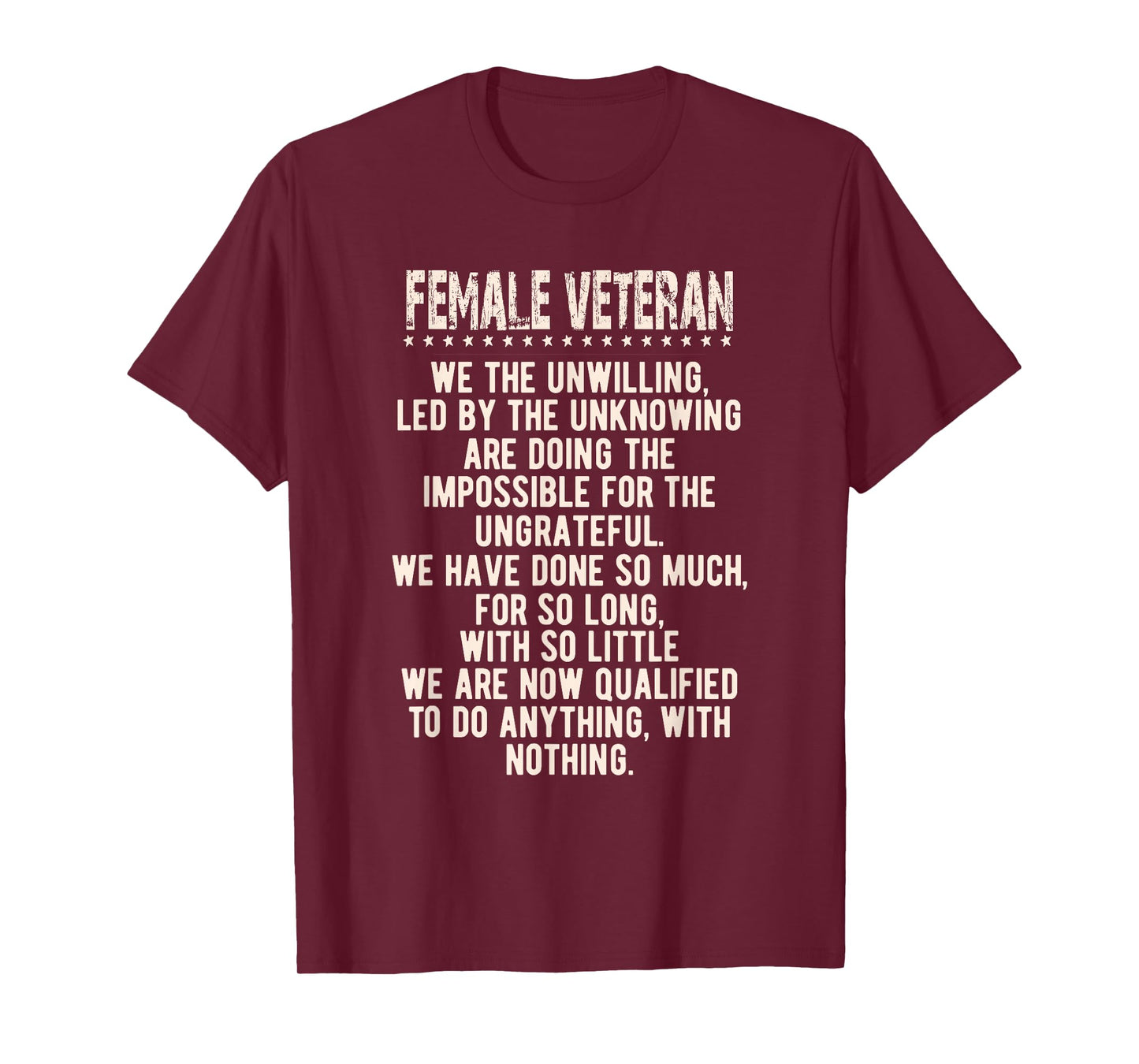 Female Veteran Woman Combat Patriotic T-Shirt