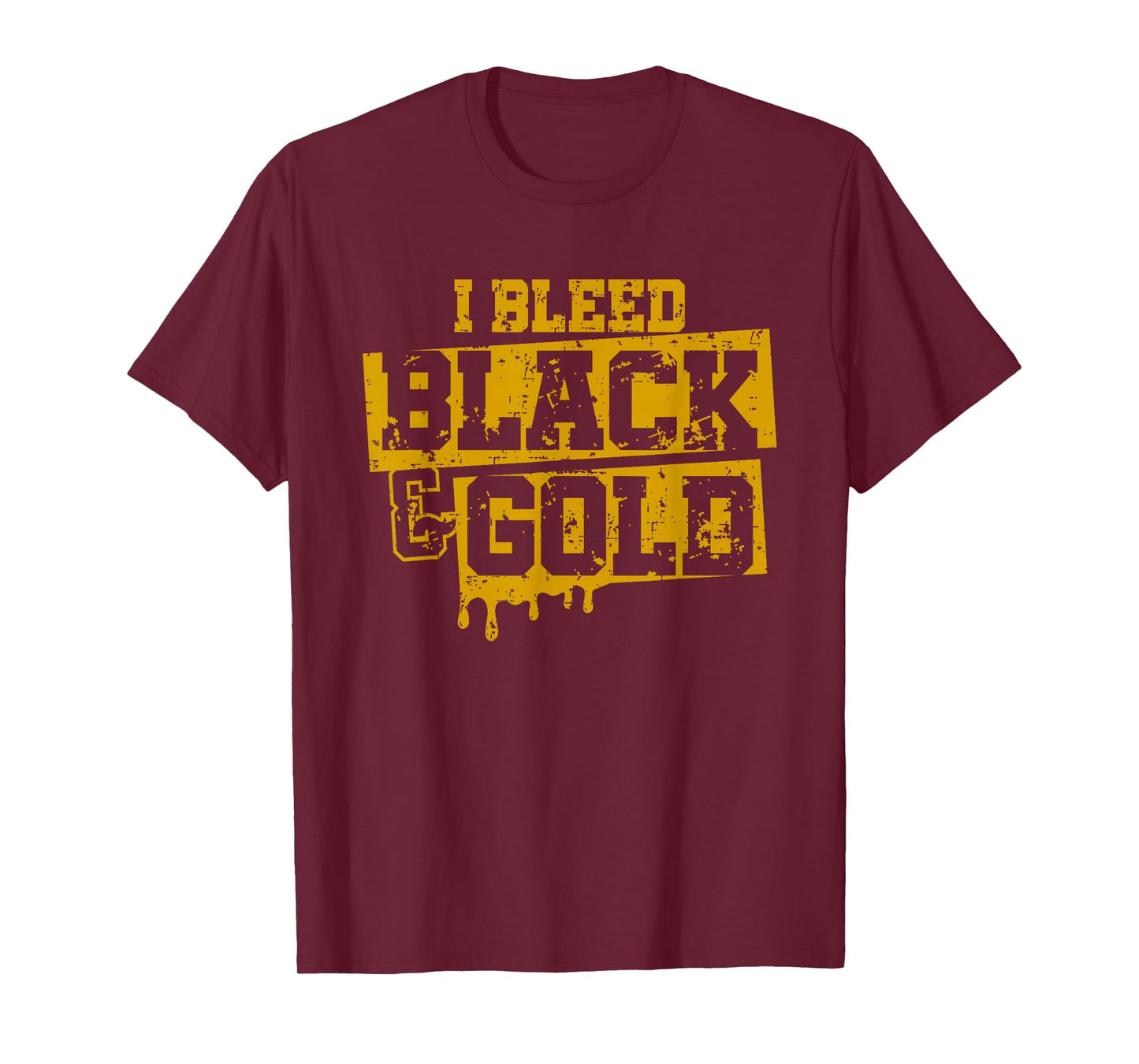 I Bleed Black and Gold Game Day Group School Football Sports T-Shirt