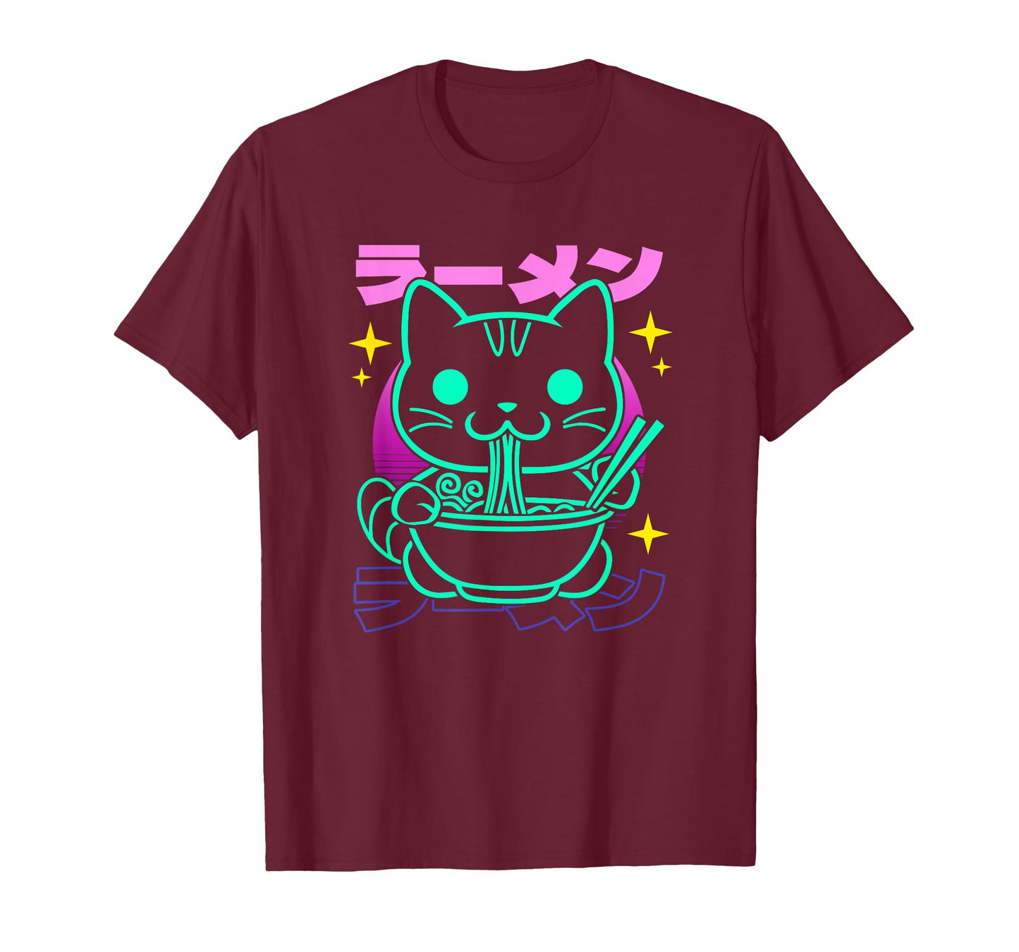 Retro Kawaii Ramen Cat T-Shirt