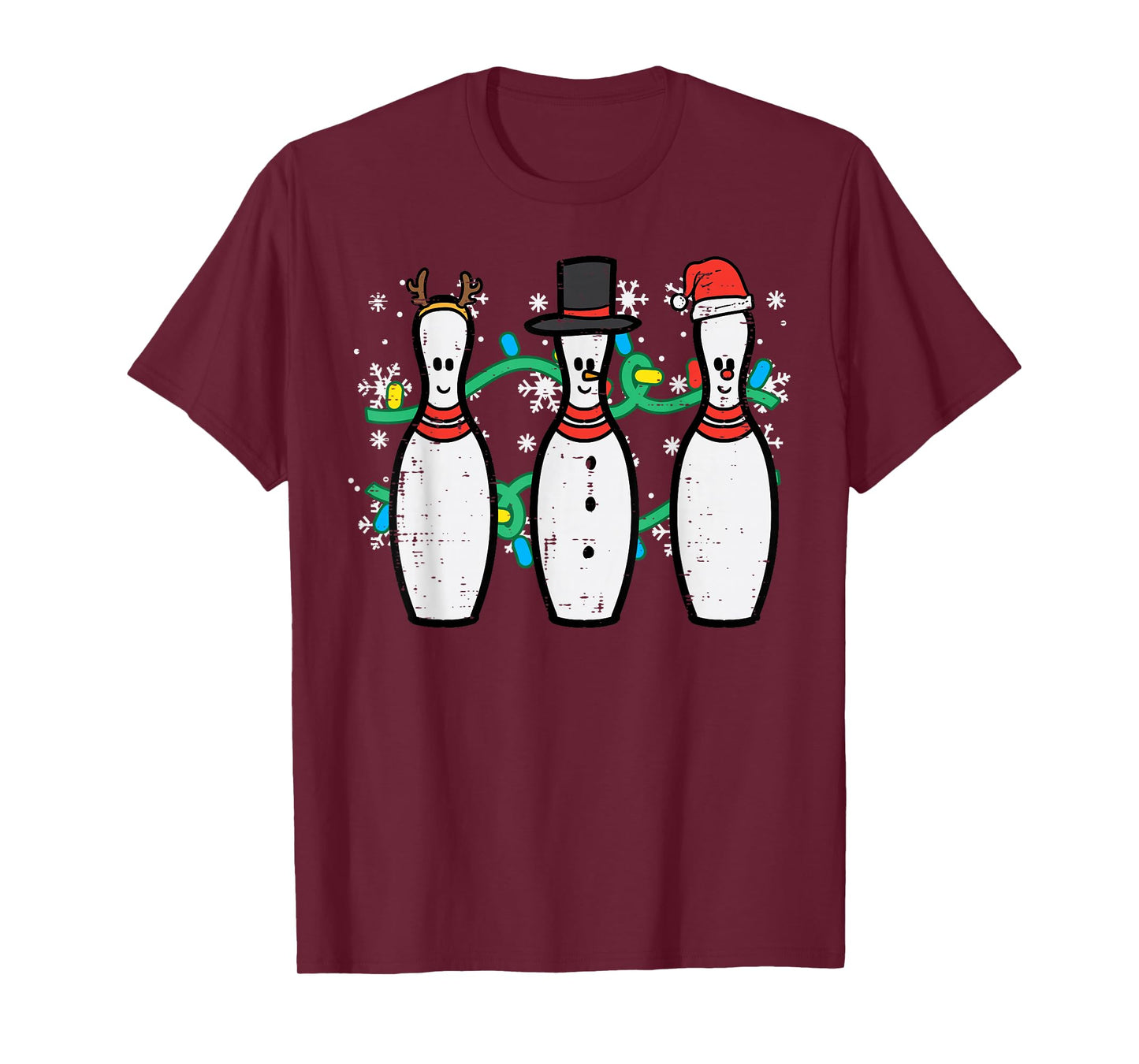 Christmas Bowling Funny Xmas Sports Bowler Men Women Kids T-Shirt