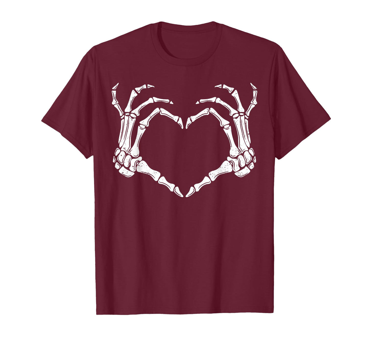 Skeleton Hands Heart Sign Retro Halloween Costume Women Men T-Shirt
