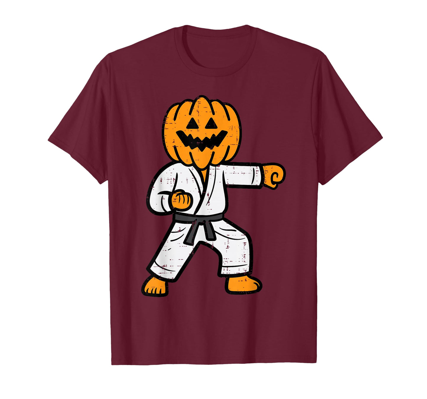 Halloween Karate Pumpkin Martial Arts Costume Men Boys Kids T-Shirt