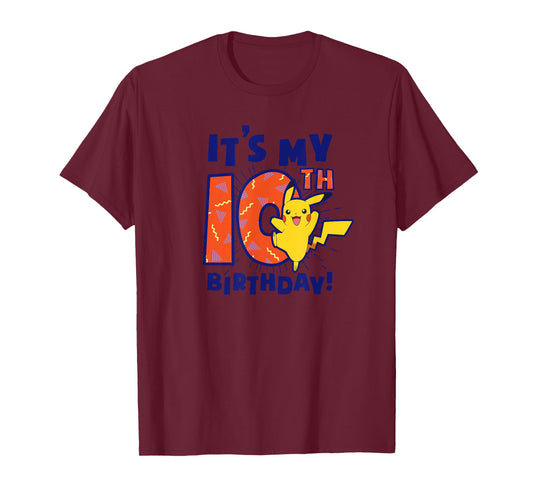 Pokémon Pikachu It's My 10th Birthday Awesome Celebration T-Shirt