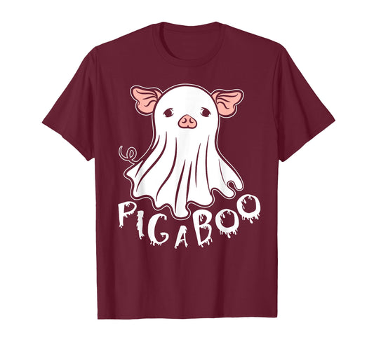 Ghost Pig Costume Pig A Boo Farmer Animal Halloween Costume T-Shirt