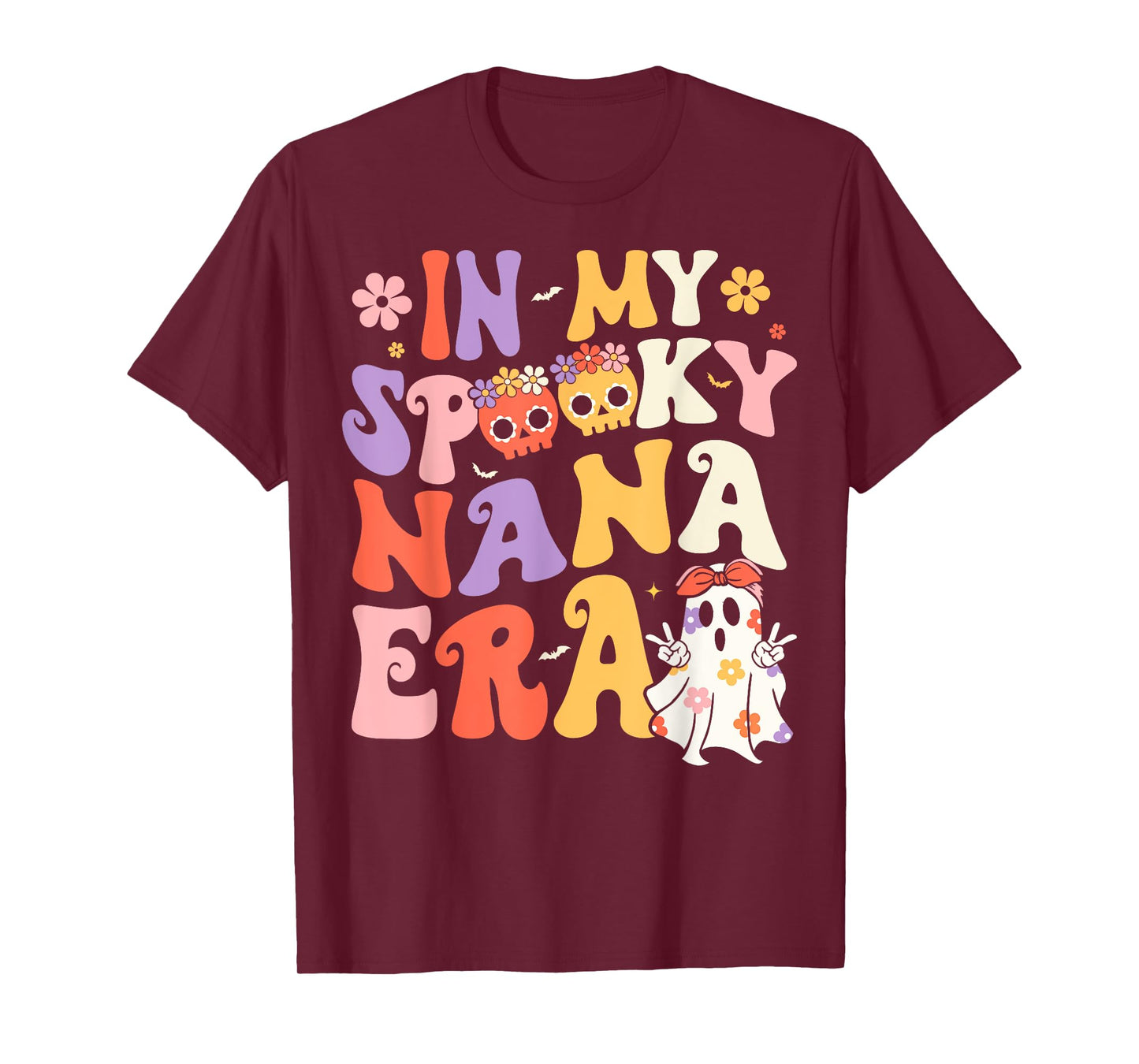 In My Spooky Nana Era Groovy Ghost Halloween Grandma T-Shirt