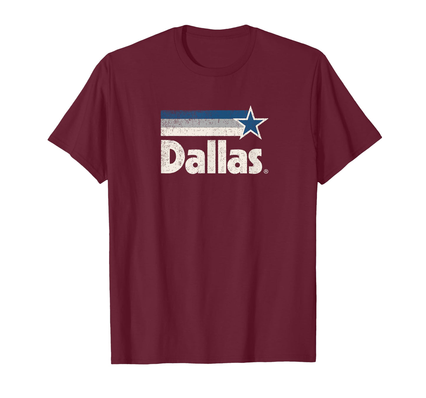 Vintage Dallas Texas City Strong Dallas TX Blue Stripes Star T-Shirt