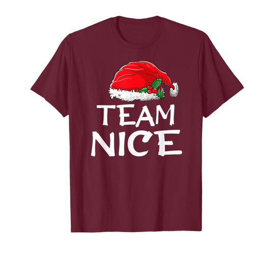 Team Nice Funny Christmas Pajamas Santa Claus Men Women Top T-Shirt