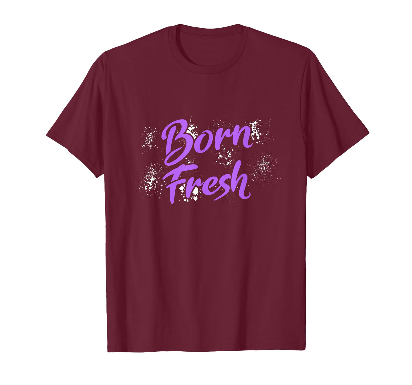 Purple Born Fresh Purple Color Graphic T-Shirt, Small, Black