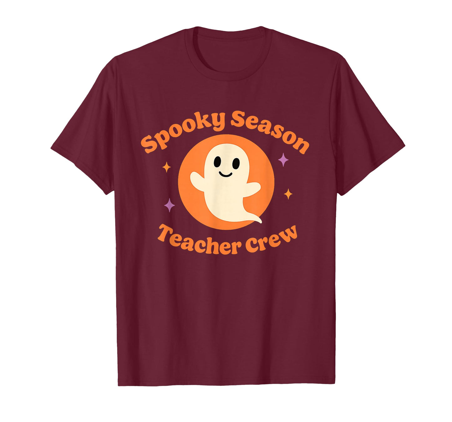 Halloween Teacher Crew Spooky Season Retro Ghost T-Shirt
