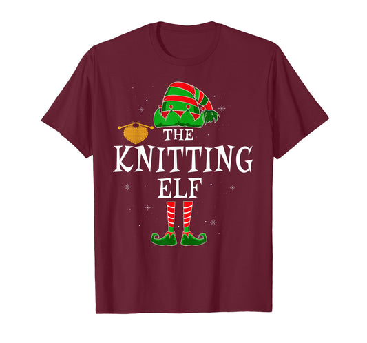 The Knitting Elf Group Matching Family Christmas Funny T-Shirt