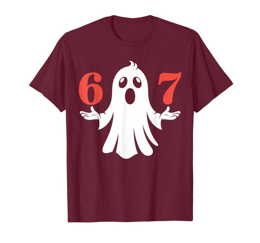 Six Seven Meme 6 7 Halloween Ghost Costume T-Shirt