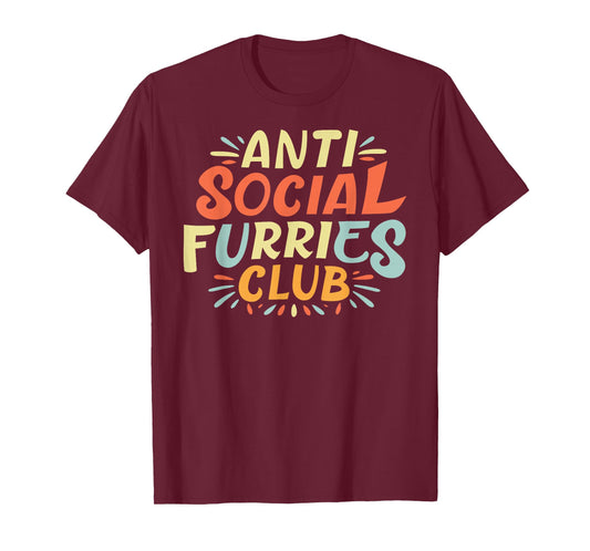 Anti Social Furries Club - Fursuit Lover Furry Fandom T-Shirt