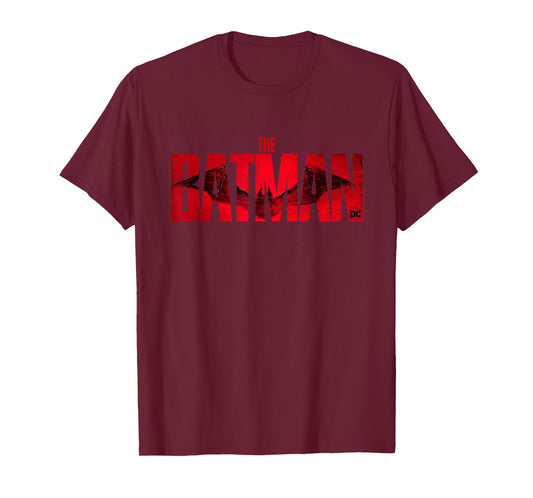 The Batman Crimson Drawn Bat Logo T-Shirt Small