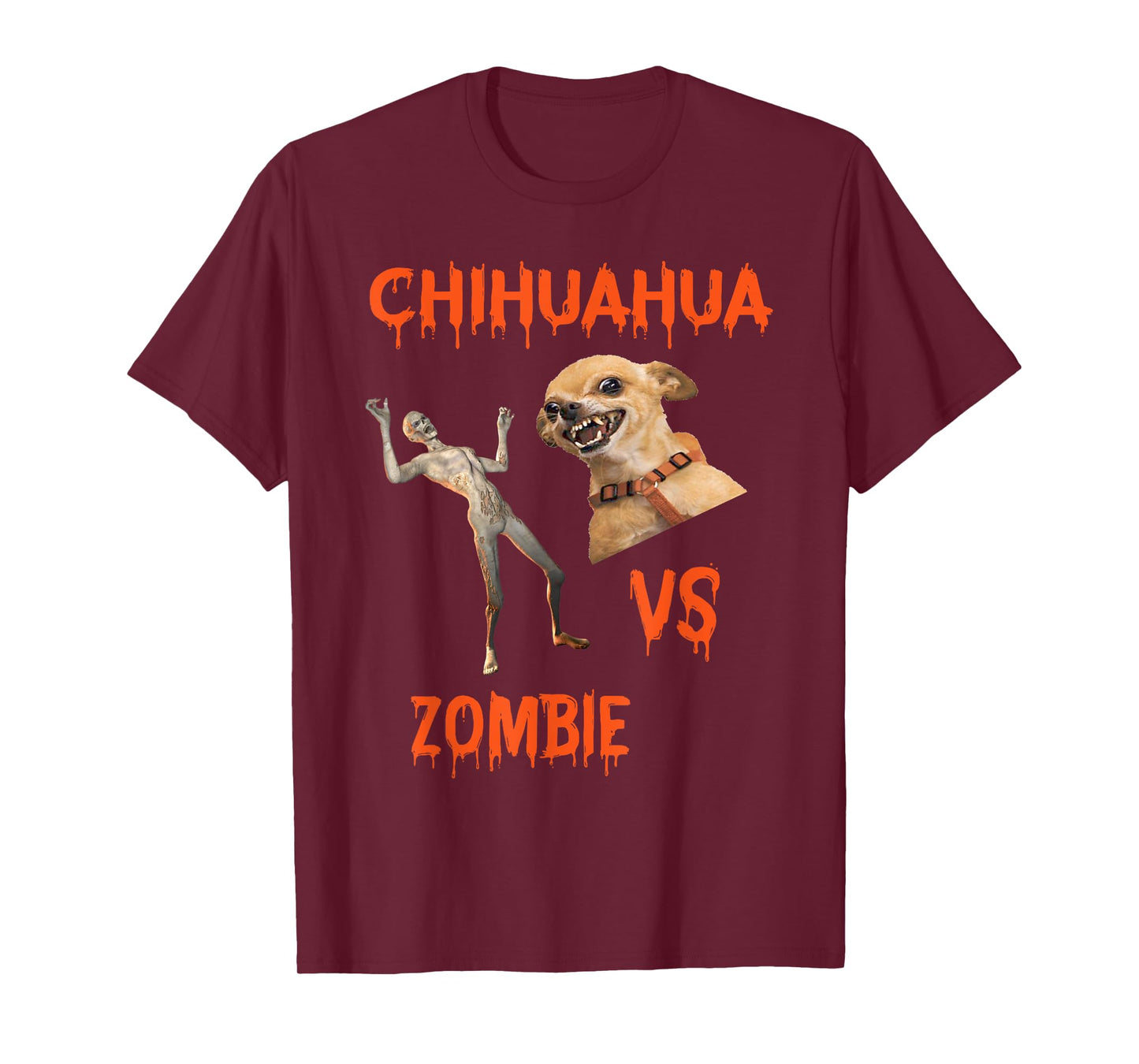 Zombie Vs. Chihuahua Humor T-Shirt