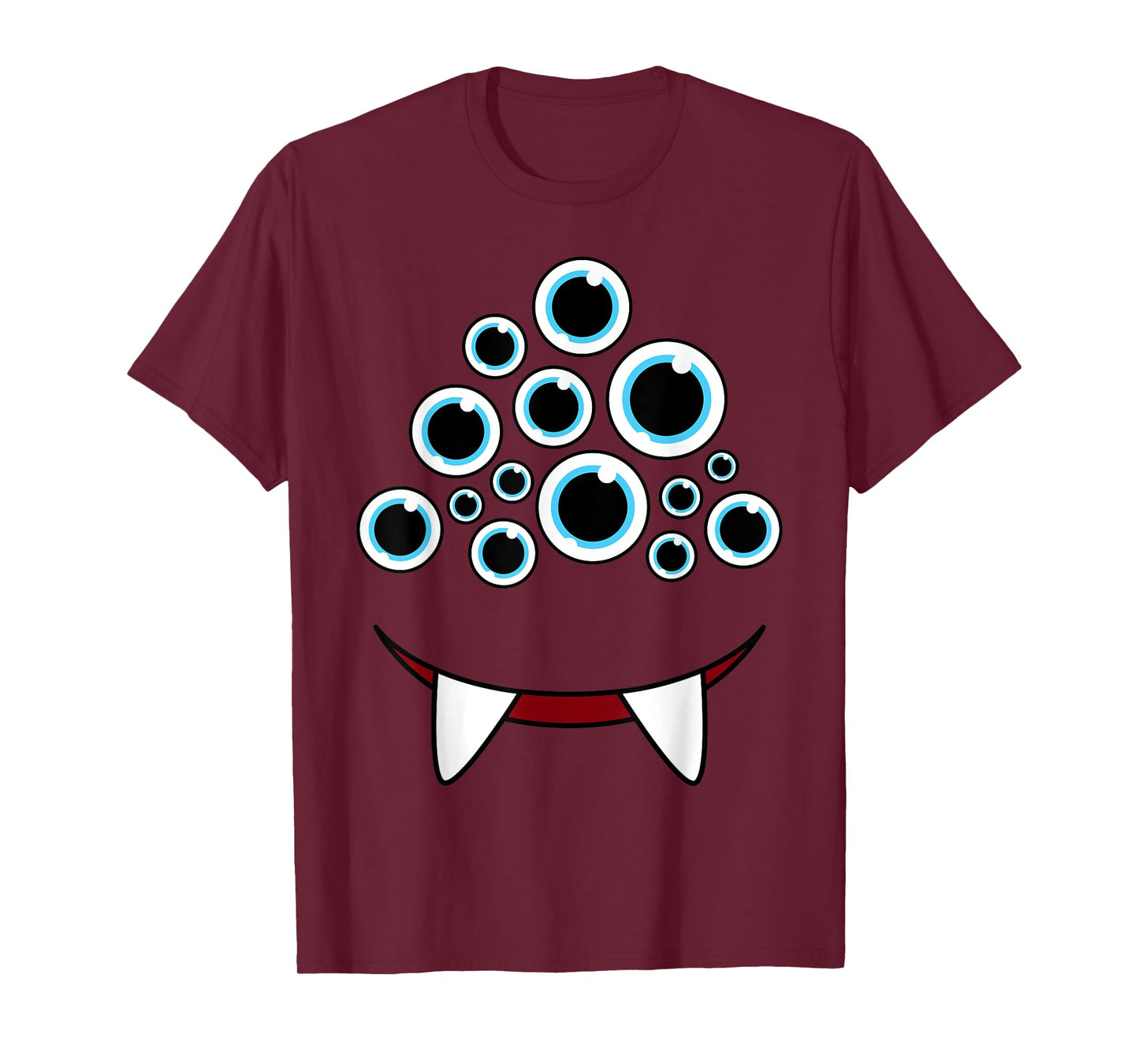 Funny Scary Monster Face Eyeballs Easy Halloween Costume T-Shirt