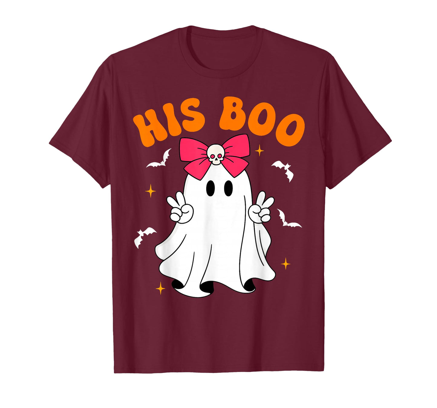 Her Boo & His Boo Funny Matching Halloween Couples T-Shirt
