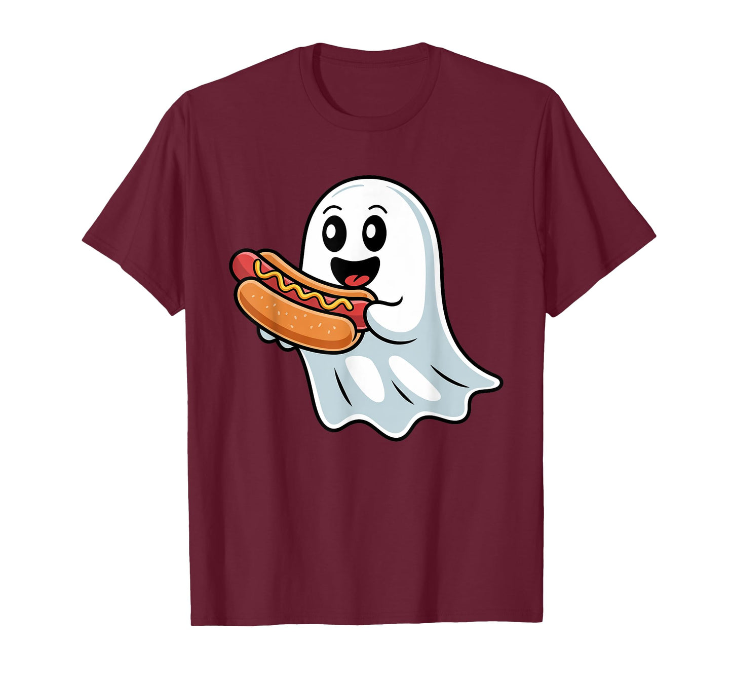 Boo Ghost Eating Hot Dog Halloween Spooky Costume Toddler T-Shirt