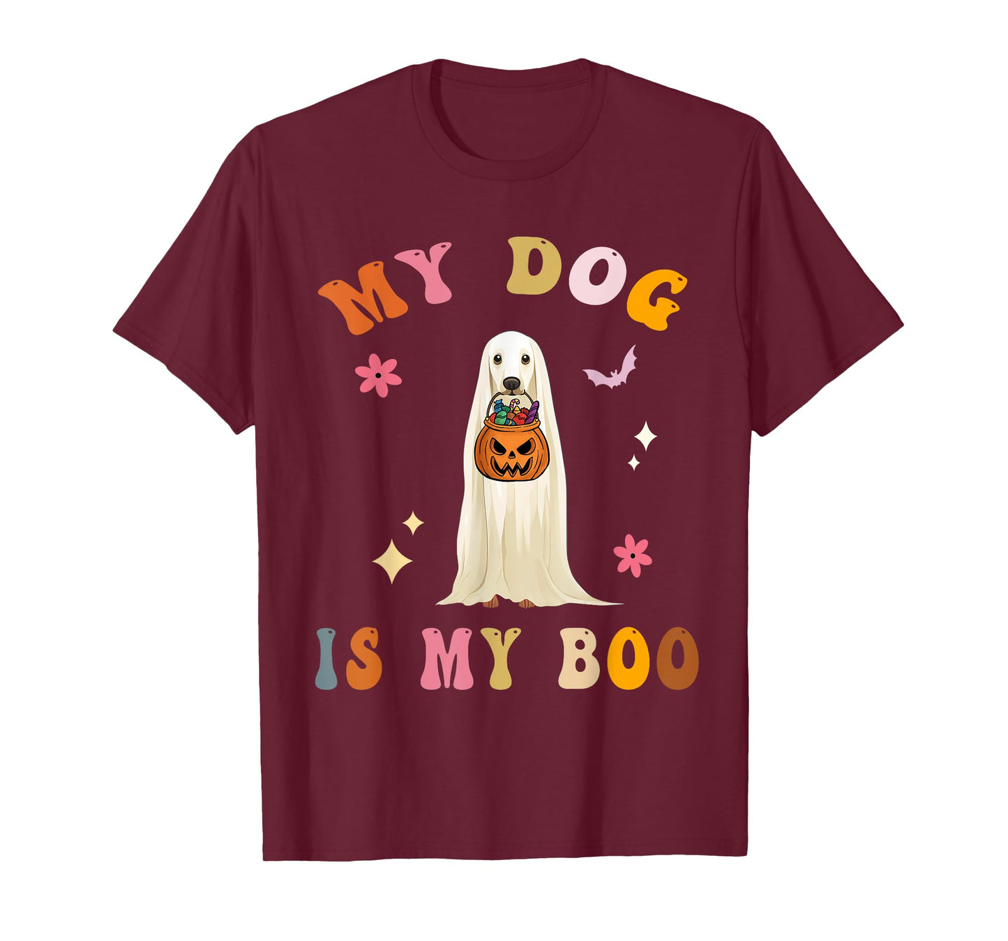 My Dog Is My Boo: Cute Groovy Spooky Halloween Dog Lovers T-Shirt