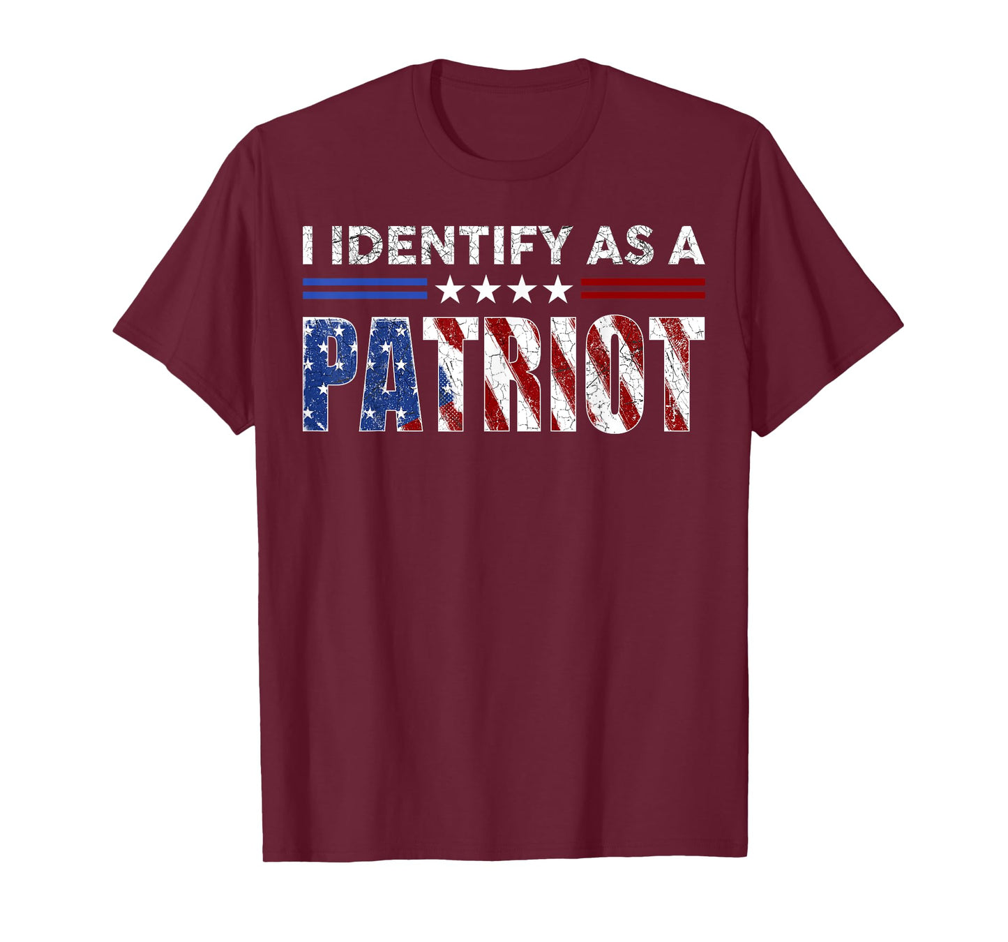 I Identify As A Patriot American Flag Veterans Patriotism T-Shirt