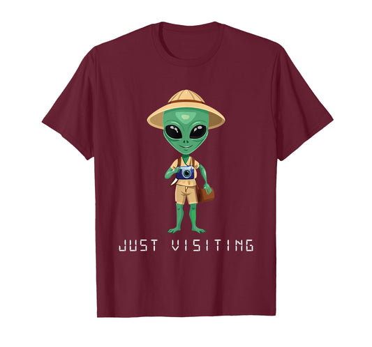 Funny Alien Tourist Martian Explore Space Nerd Area 51 T-Shirt