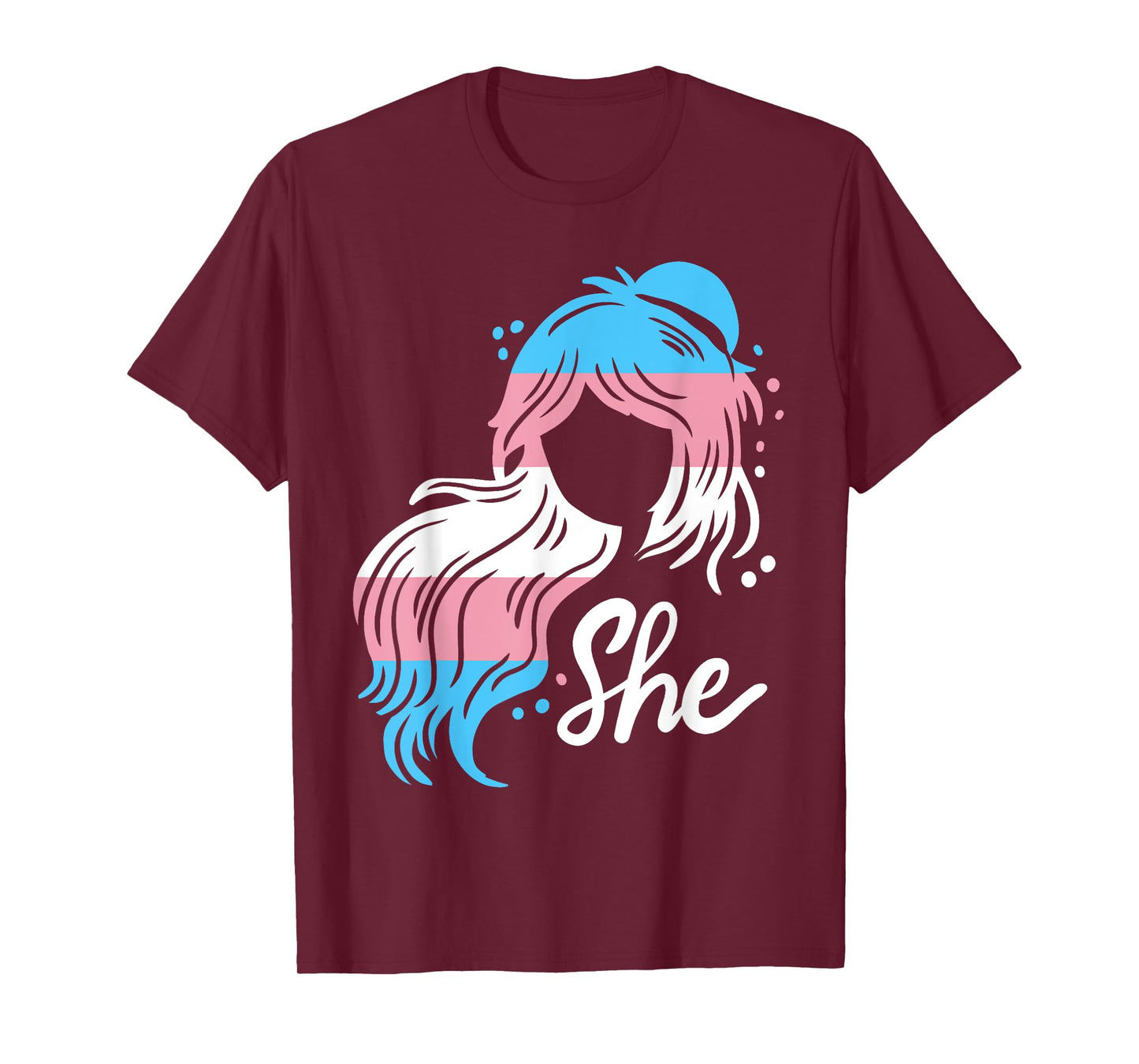 Transgender Pride Flag SHE Transwoman Anime LGBTQ Women T-Shirt