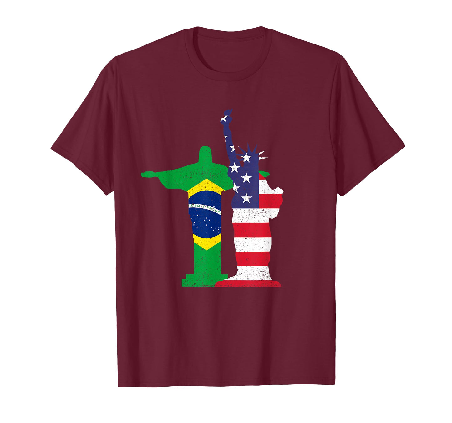 Half Brazilian Half American USA Brazil Culture Patriot Flag T-Shirt