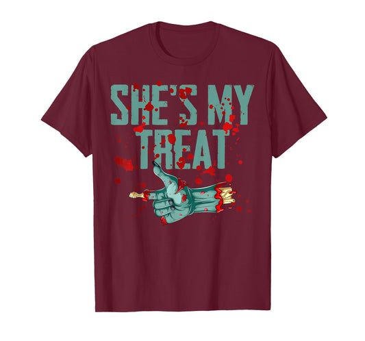 He's My Trick She's My Treat Halloween Zombie Matching T-Shirt