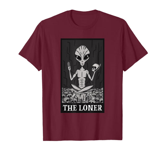 The Loner Lazy Halloween Costume Funny Alien Skeleton Skull T-Shirt