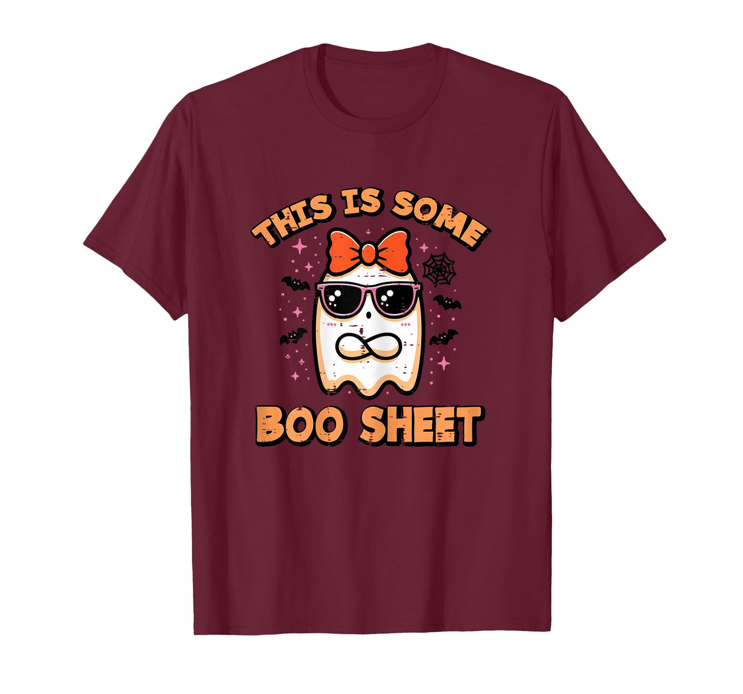 Halloween Ghost Bow Boo Sheet Funny Costume Pun Women Teens T-Shirt