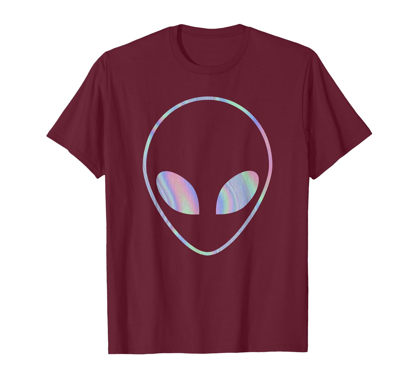 Trendy Alien Holographic Big Face T-Shirt