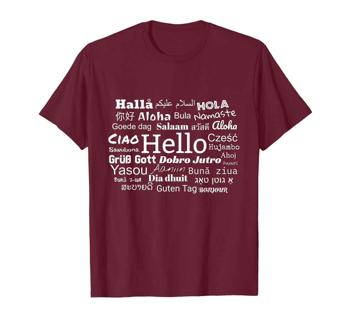 Hello In Different Languages Multilingualism T-Shirt Gift T-Shirt