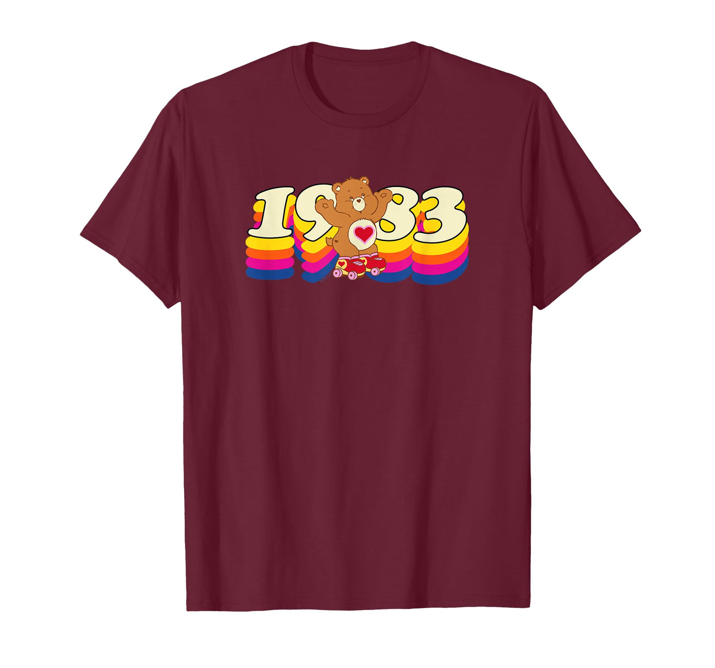 Care Bears Tenderheart 1983 Rollerskating Retro Cartoon T-Shirt