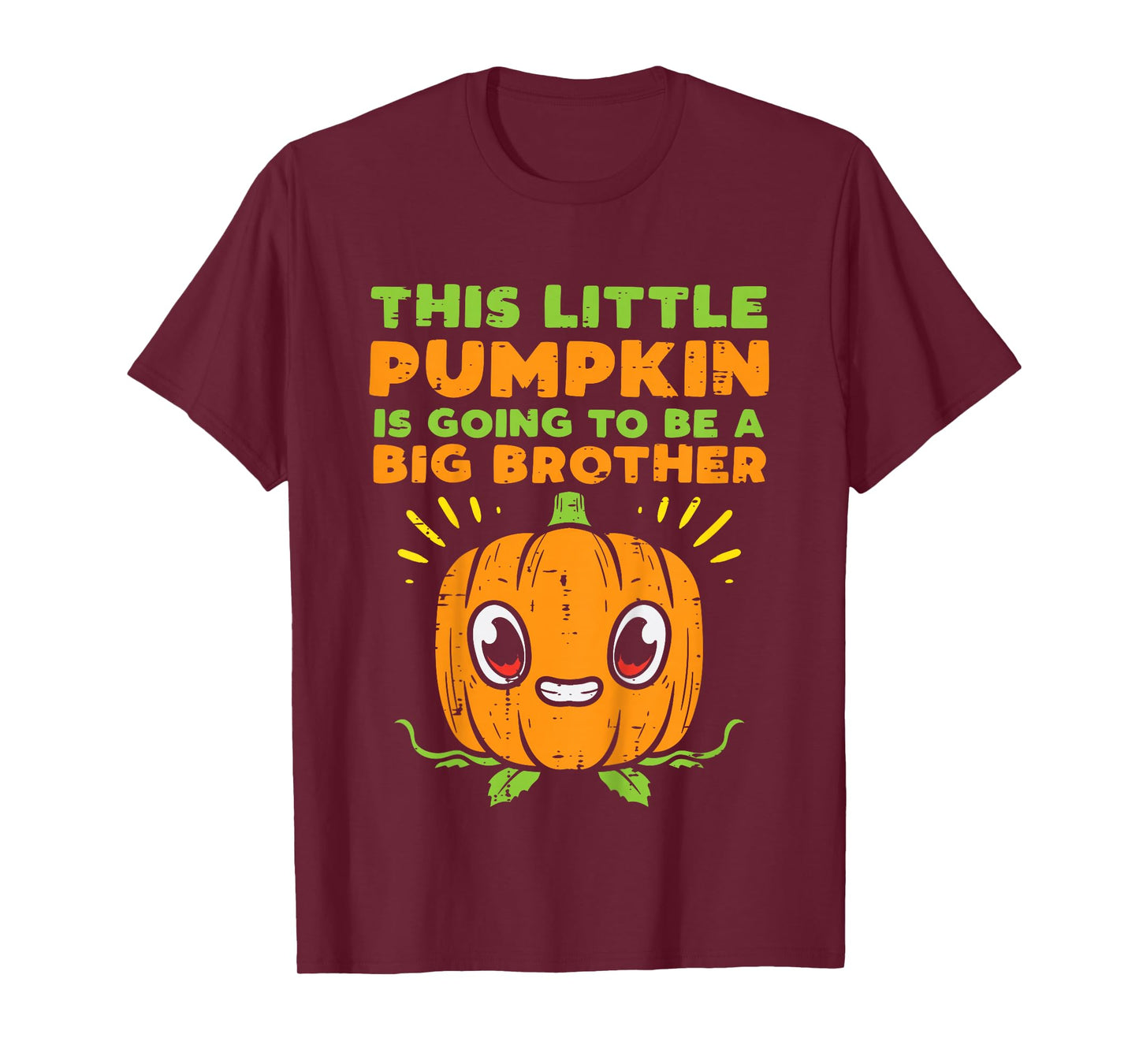 Kids Pumpkin Big Brother Baby Halloween Pregnancy Announcement T-Shirt