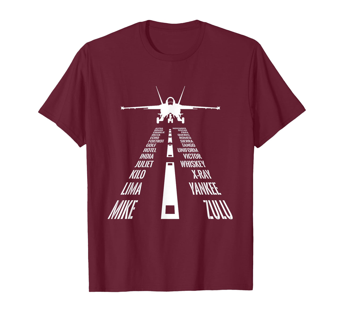 Flying F18 Hornet Pilot Landing Phonetic Alphabet Runway T-Shirt