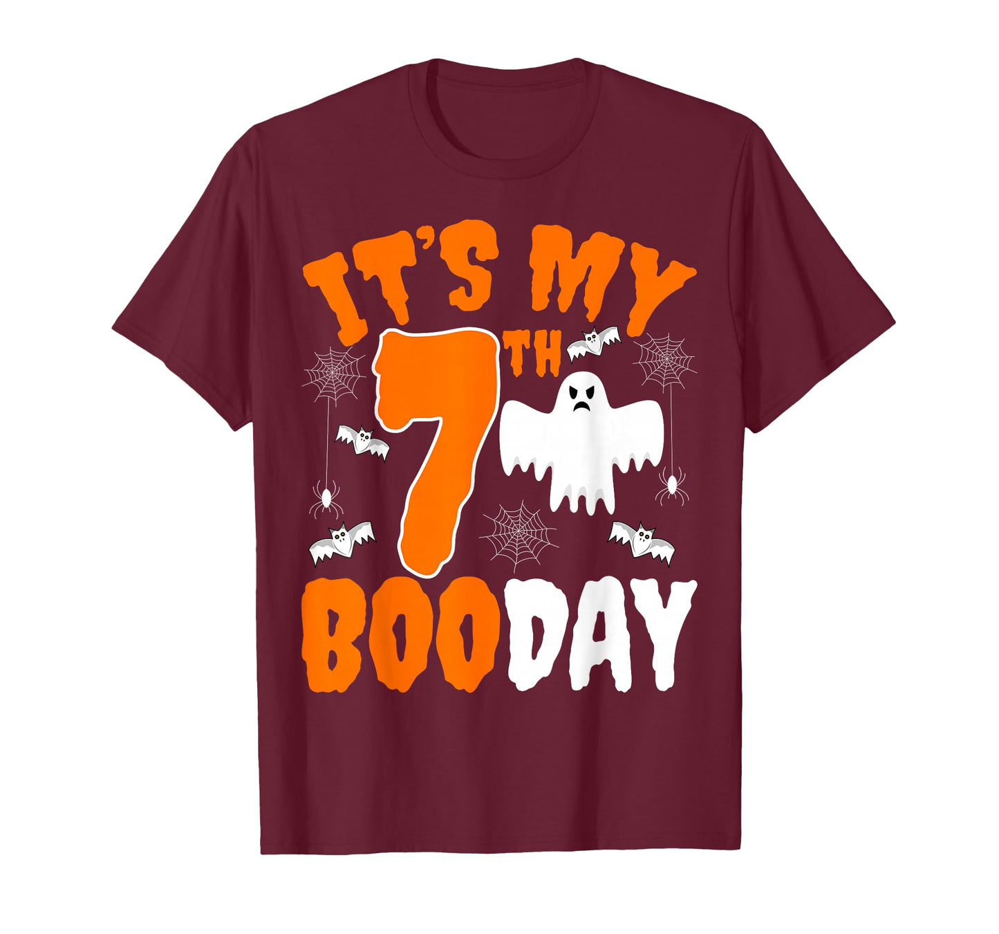 It's My 7th Boo Day Ghost Spooky Halloween 7th Birthday T-Shirt