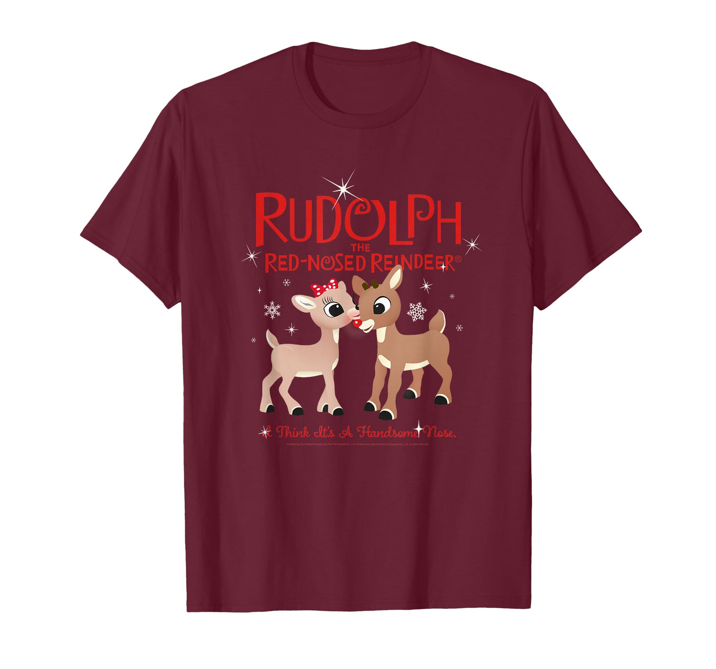 Rudolph and Clarice It's A Handsome Nose Retro Christmas T-Shirt
