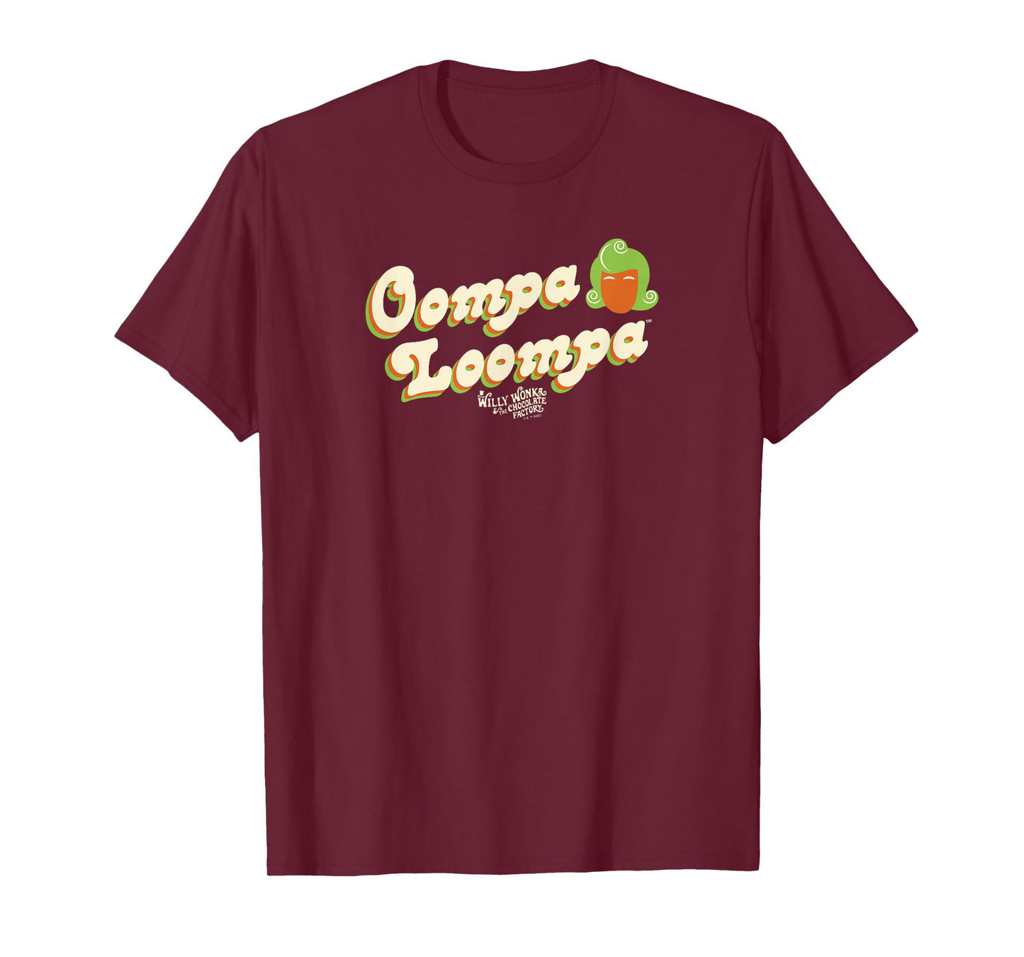 Willy Wonka And The Chocolate Factory Oompa Loompa Retro T-Shirt - Unisex, Black, Small, Short Sleeve, Crew Neck, Classic Fit, Solid Colors: 100% Cotton