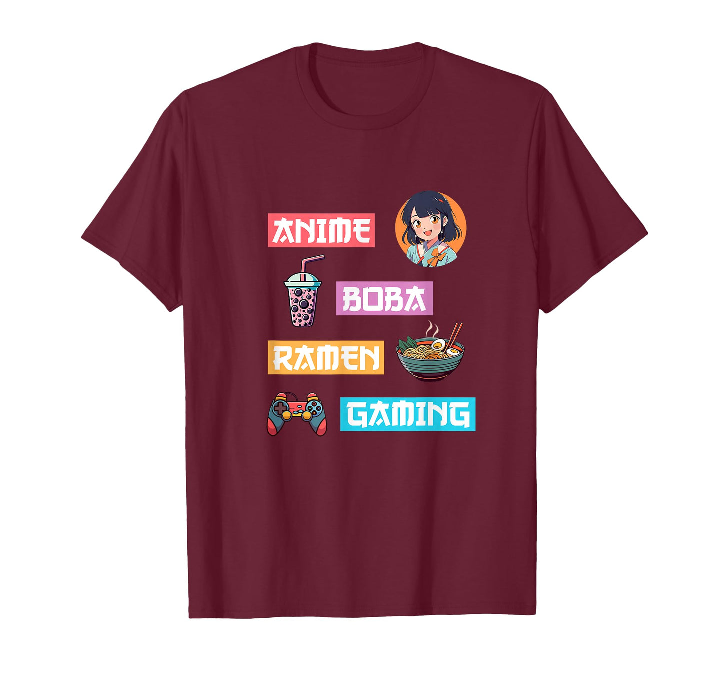 Anime Ramen Boba Gaming - Kawaii Anime Lover Video Gamer Tea T-Shirt